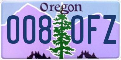 OR license plate 008OFZ
