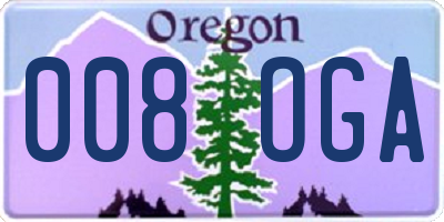 OR license plate 008OGA