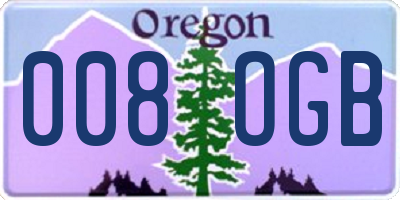 OR license plate 008OGB