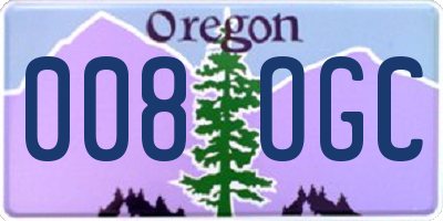 OR license plate 008OGC