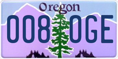 OR license plate 008OGE