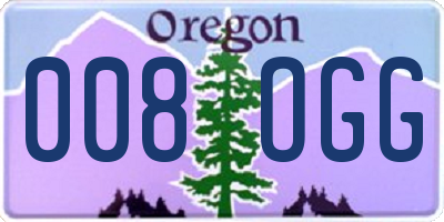 OR license plate 008OGG