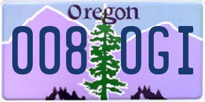 OR license plate 008OGI