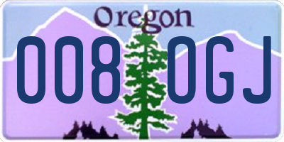 OR license plate 008OGJ
