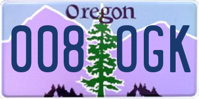 OR license plate 008OGK