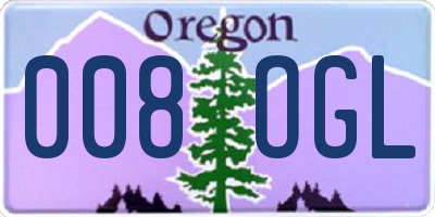 OR license plate 008OGL