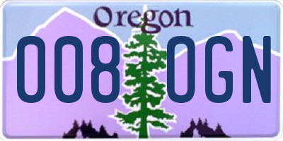 OR license plate 008OGN