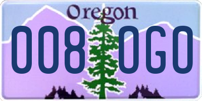 OR license plate 008OGO