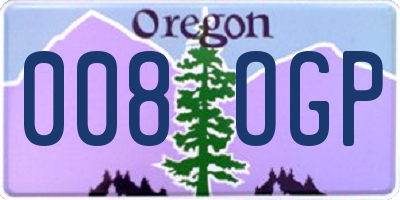 OR license plate 008OGP