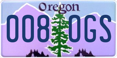 OR license plate 008OGS