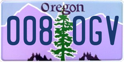 OR license plate 008OGV