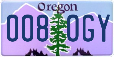 OR license plate 008OGY