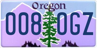 OR license plate 008OGZ