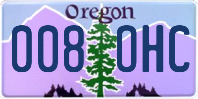 OR license plate 008OHC