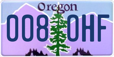 OR license plate 008OHF