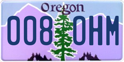 OR license plate 008OHM