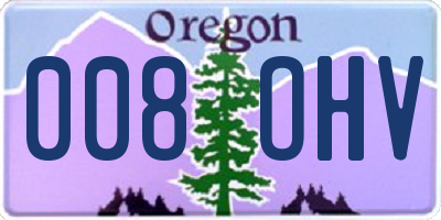 OR license plate 008OHV