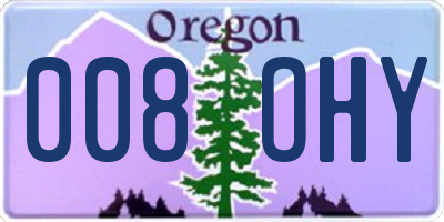OR license plate 008OHY