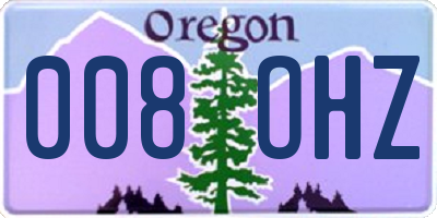 OR license plate 008OHZ