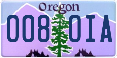 OR license plate 008OIA