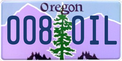 OR license plate 008OIL