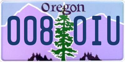 OR license plate 008OIU