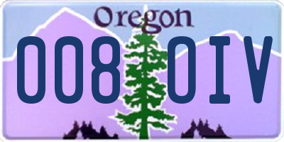 OR license plate 008OIV