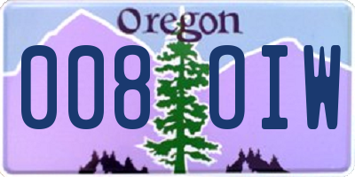 OR license plate 008OIW