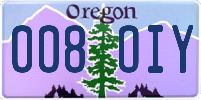 OR license plate 008OIY