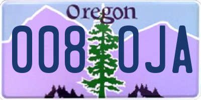 OR license plate 008OJA