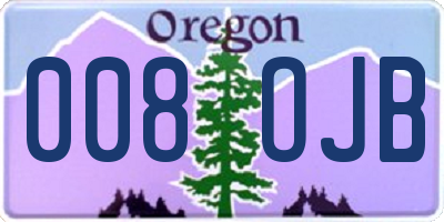OR license plate 008OJB