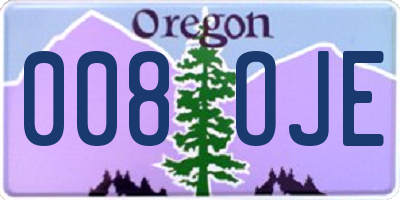 OR license plate 008OJE