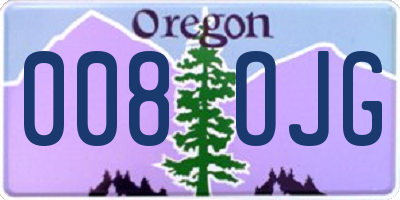 OR license plate 008OJG