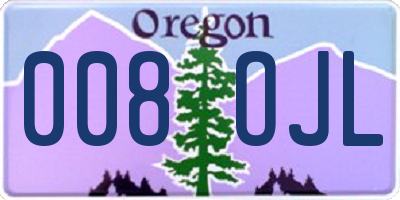 OR license plate 008OJL