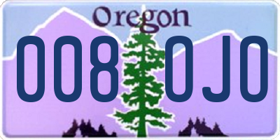 OR license plate 008OJO