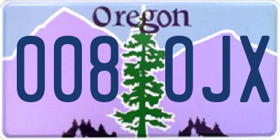 OR license plate 008OJX