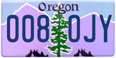 OR license plate 008OJY