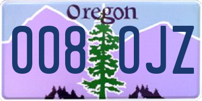 OR license plate 008OJZ