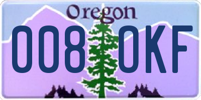 OR license plate 008OKF