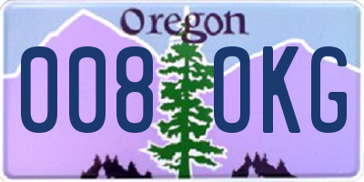 OR license plate 008OKG