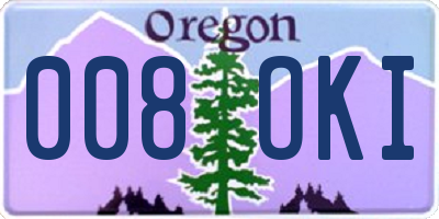 OR license plate 008OKI