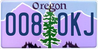 OR license plate 008OKJ