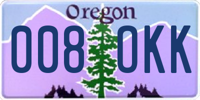 OR license plate 008OKK