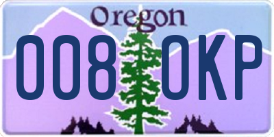 OR license plate 008OKP