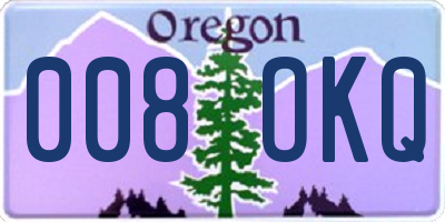 OR license plate 008OKQ