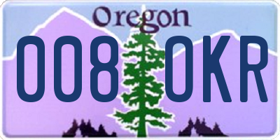 OR license plate 008OKR