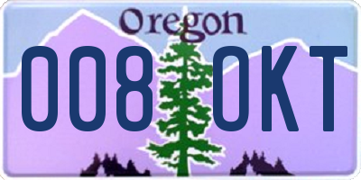 OR license plate 008OKT