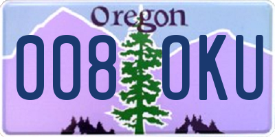 OR license plate 008OKU