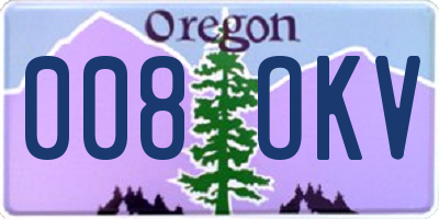 OR license plate 008OKV