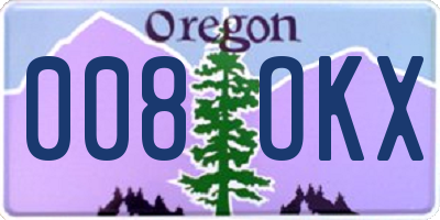 OR license plate 008OKX